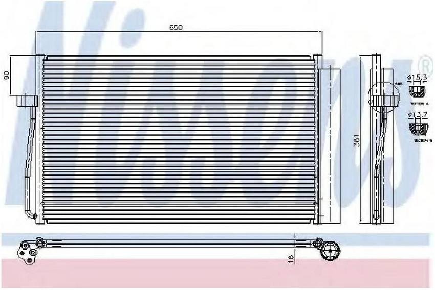 BMW A/C Condenser 64509122827 - Nissens 94747